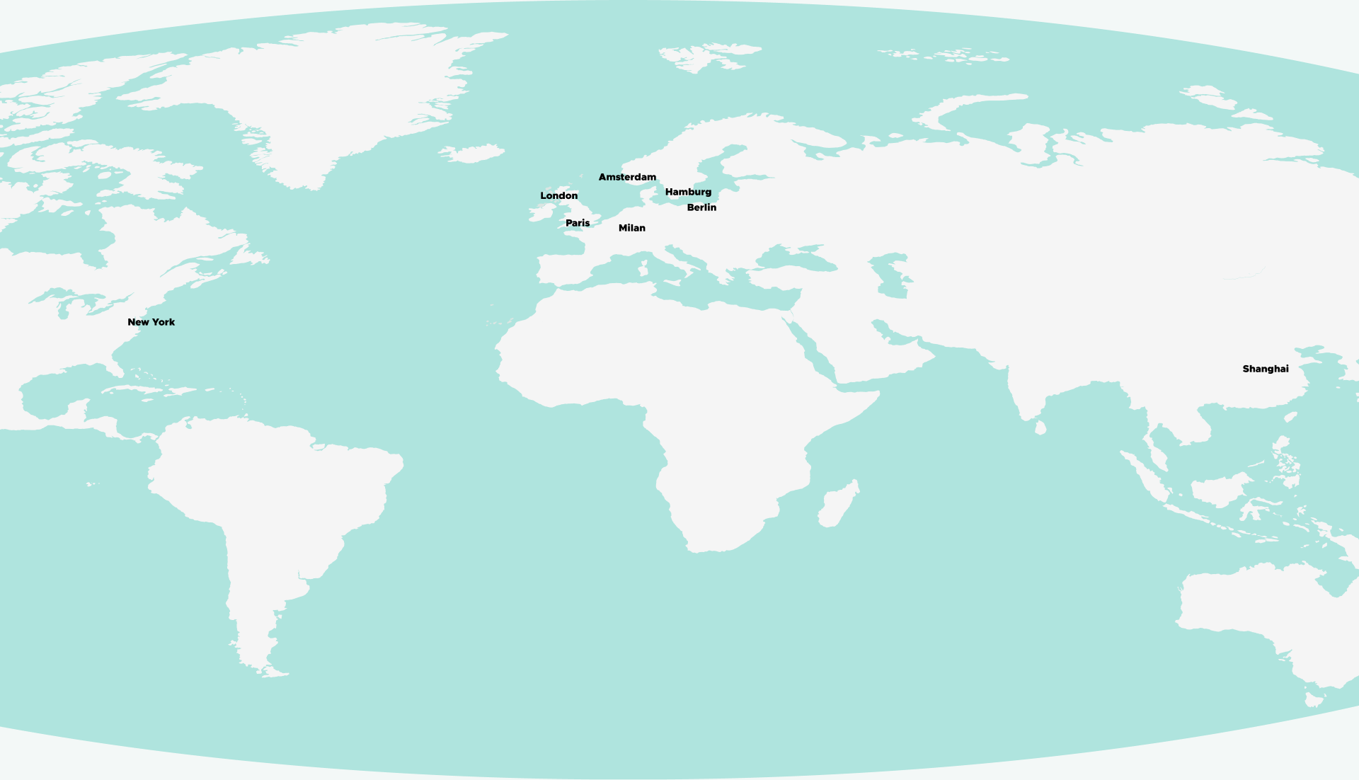 World map showing Pulse Advertising office locations